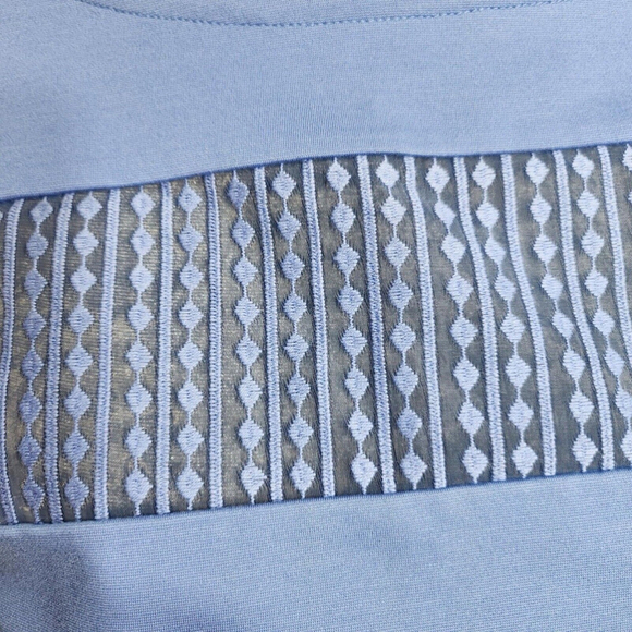 Ann Taylor Dress Womens M Blue Sleeveless Belted Dress - Picture 9 of 13